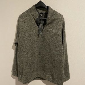 Eddie Bauer Radiator Fleece Snap-Front Pullover Charcoal Grey Mens XL NEW